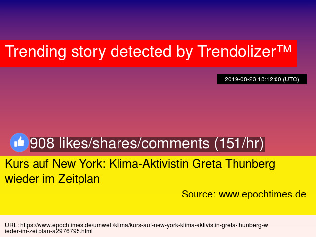 Kurs Auf New York Klima Aktivistin Greta Thunberg Wieder Im Zeitplan