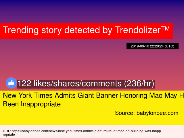 New York Times Admits Giant Banner Honoring Mao May Have Been